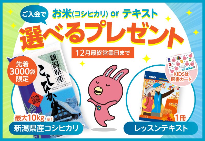 NOVAキャンペーン2025年12月31日まで