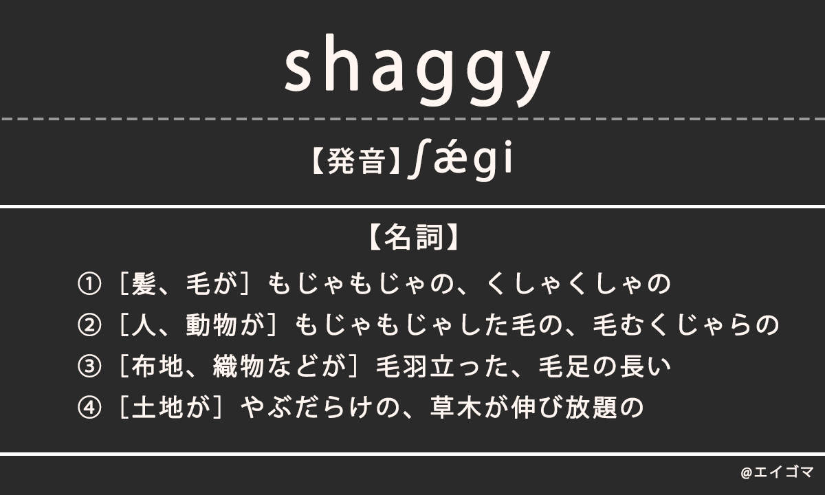 シャギー（shaggy）の意味、カタカナ英語としての使われ方