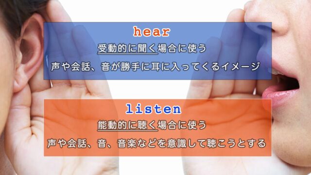 「聞く」を意味する「hear」と「listen」の違い・使い分けを解説